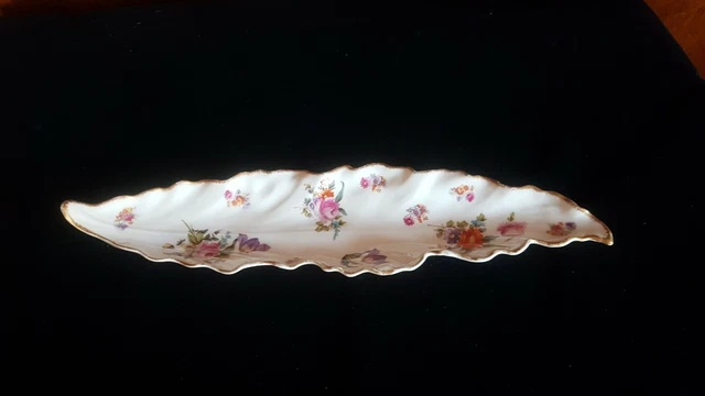 Plats Service Ancien En Porcelaine Festonné Limoges Decor Floral 1900 Ravier