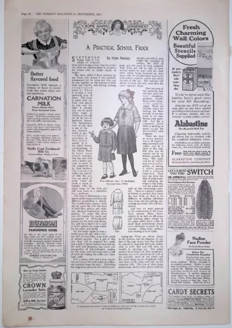 Carnation Milk Advertising Print Ad The Woman's Magazine September 1914
