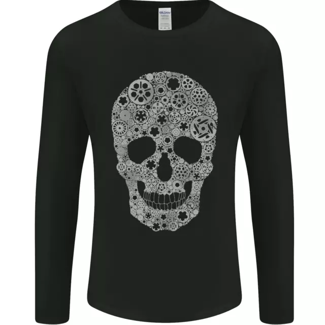 T-shirt a maniche lunghe Gear Skull Biker moto auto da uomo