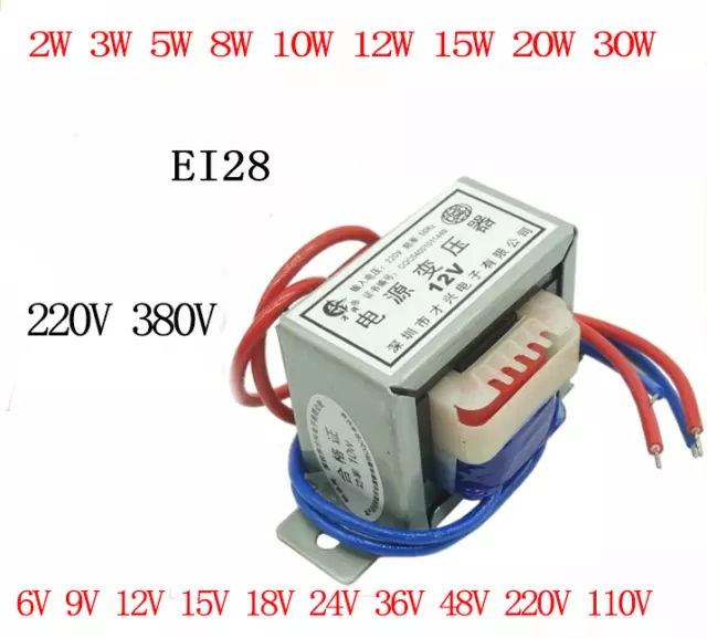 EI28 AC 220V/380V Leistungstransformator 2-30W Einzel-/Doppelausgang 6-110V
