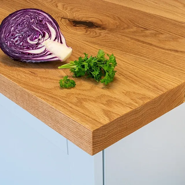 FULL STAVE RUSTIC OAK KITCHEN WORKTOP & ISLAND 40mm✔ REAL SOLID OAK WOOD ✔ SALE