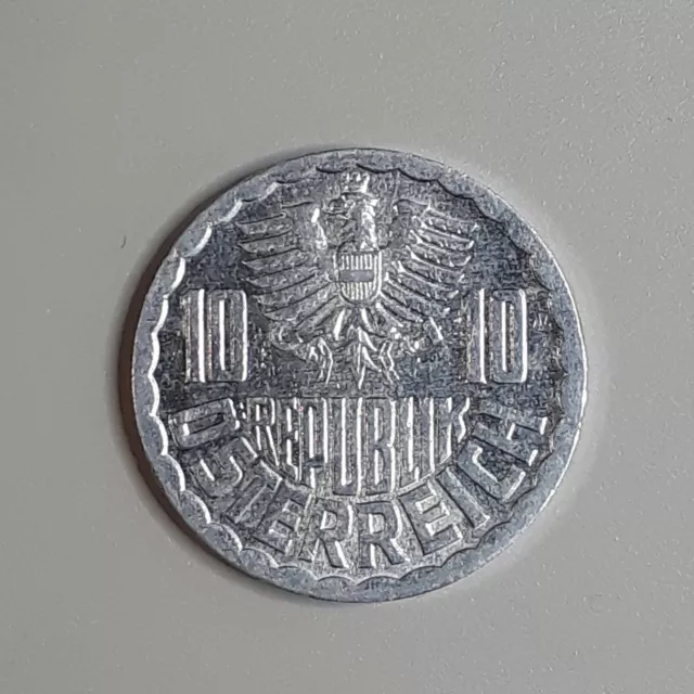 Coin Austria	1990	10 groschen	Second Republic	Aluminium (333)