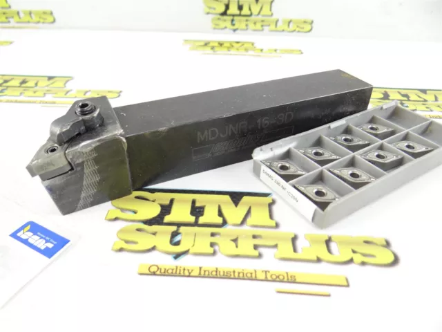 Seco Indexable Turning Tool Holder 1" Shank Mdjnr-16-3D + 8 New Ceramic Inserts
