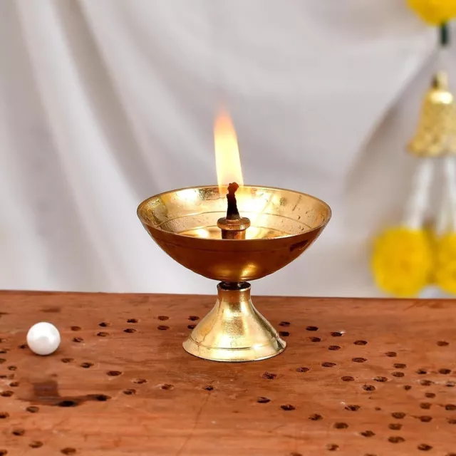 Religious Brass Diya Akhand Diyas Home Temple Puja Prayer Gifts Lighting 40g