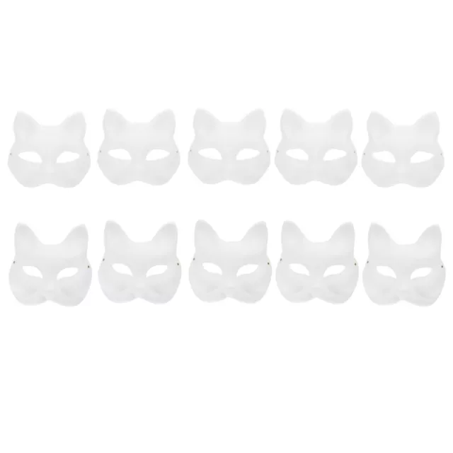 10 Pcs DIY Face Masks Therian Cat Paper Mache Ornaments Blank to Color