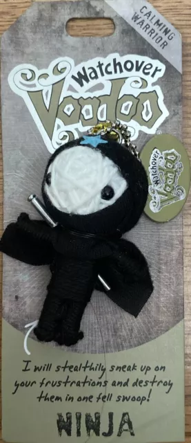 Watchover Voodoo Doll Keychain Ninja Sword 3" Tall Halloween Cosplay