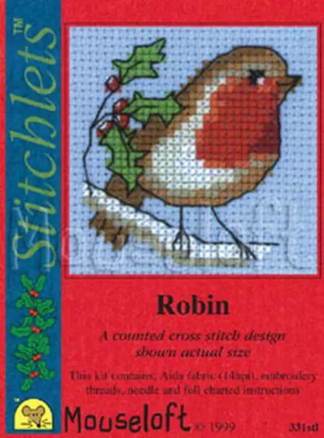 Robin Cross Stitch Kit By Mouse Loft