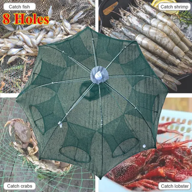 Magic Fishing Trap 8 Holes Full Automatic Folding Shrimp Cage Fish Net Mesh