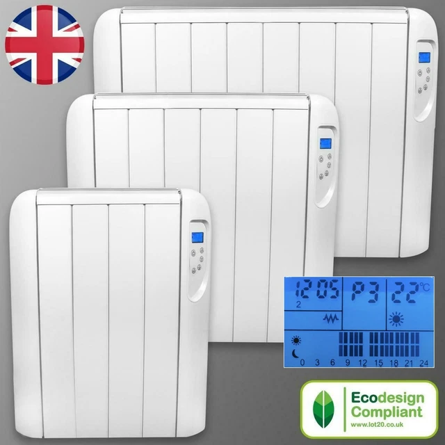 ELECTRIC RADIATOR PANEL Heater With Timer Thermostat Wall Mounted