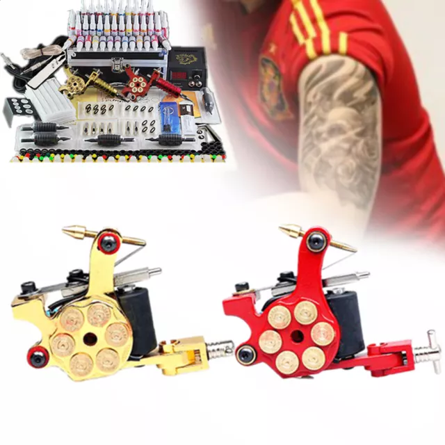 Profi Tattoo Komplett Set Tätowierung Kit 2 Tattoomaschine 40 Farben 50 Nadel DE