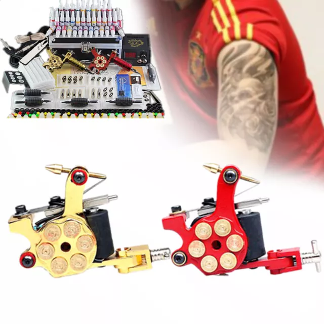 Tätowiermaschine Komplett Set 2 Tattoo Rotary Maschine 40Farben Tinte Nadeln Kit