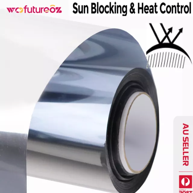 Removable Home Window Tint Privacy One Way Film UV Heat Reflective Energy Saving
