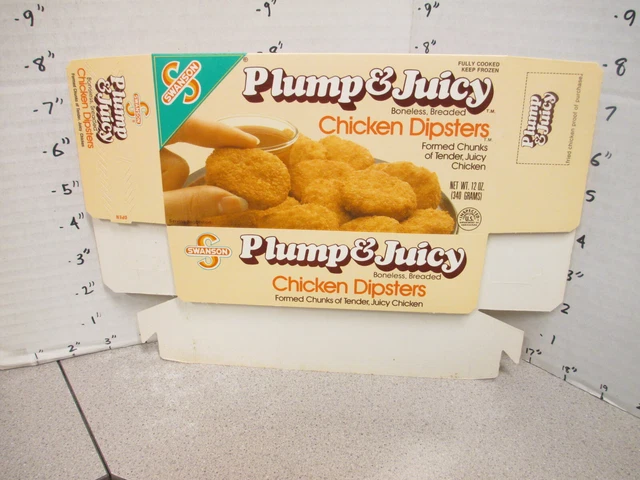 SWANSON 1980s breaded CHICKEN DIPSTERS nuggets TV dinner frozen food box #2