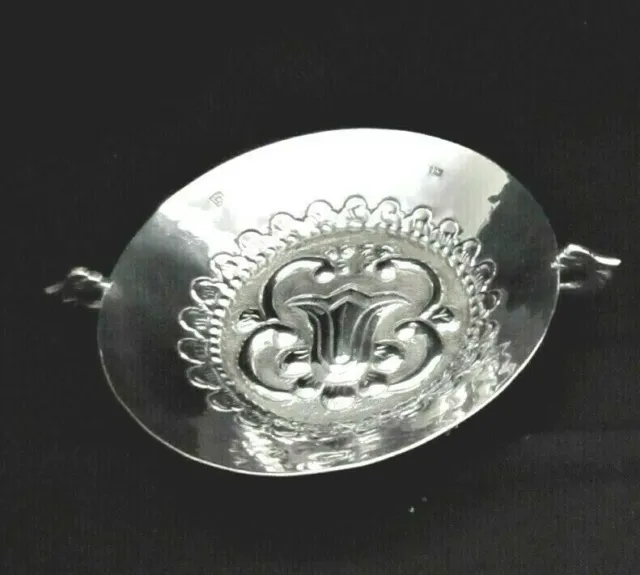Hand Hammered Sweet Meat Dish Antique Mexico 900 Silver -Signed Alday- 172 g