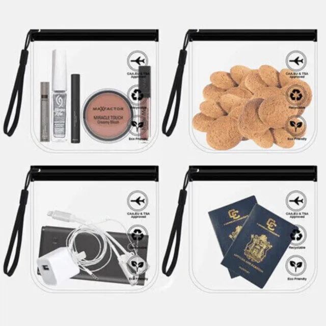 2Pcs Sealed Security Liquids Bag 20x20cm Washing Bag Makeup Bag  Airport