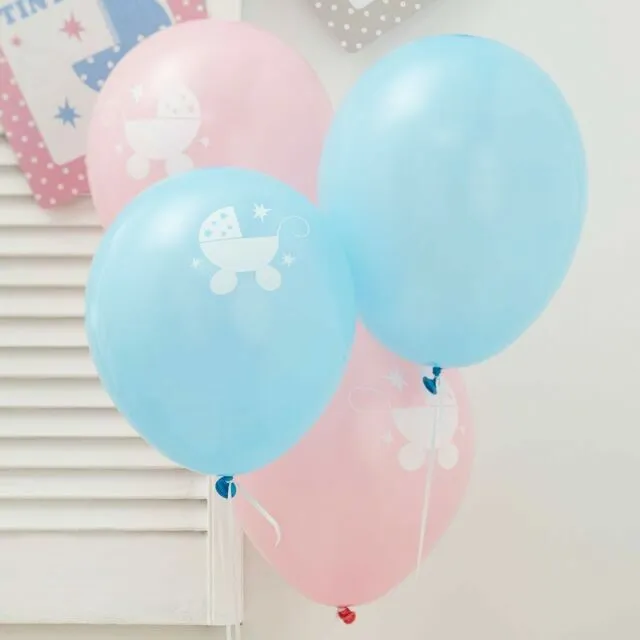 8 Tiny Feet Baby Shower Gender Reveal Party Helium Latex Balloons