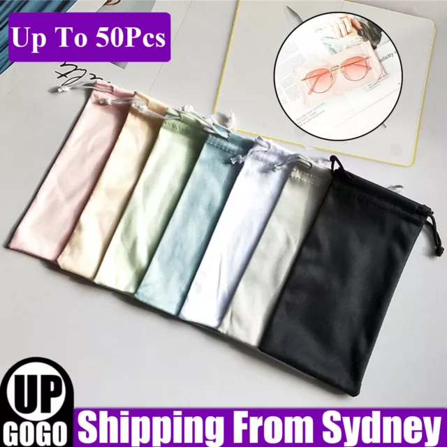 Up 50X Microfibre Soft Glasses Case Storage Pouch Bag Sunglasses Eyeglasses Bag