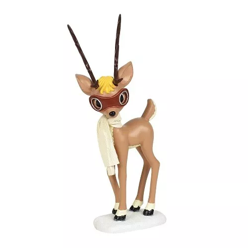 7.5" Enesco Dept 56 Team Rudolph Blitzen Reindeer Retro Christmas Figurine Decor