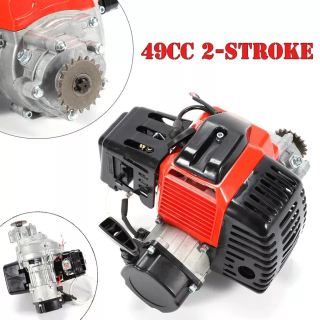 New 49 Cc 2-Stroke Engine Motor Pull Start For Pocket Mini Bike Gas Scooter Atv