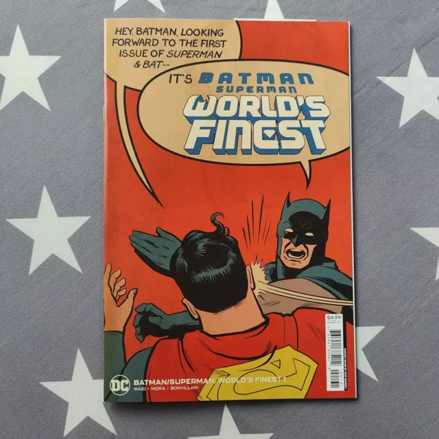 Batman Superman Worlds Finest #1 1:25 Slap Variant F Cover Meme DC Comic