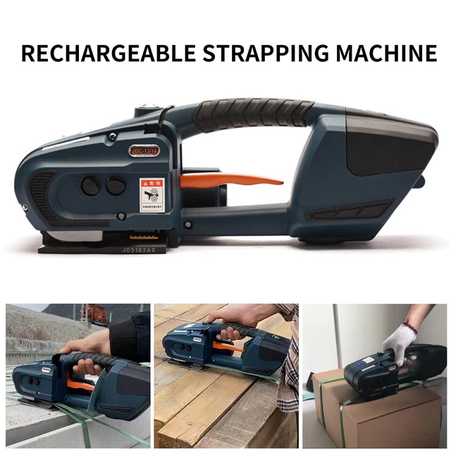 Tragbare Elektrische Umreifungsmaschine Für PP/PET-Bänder – 13–16 Mm Breite, 3200 N Spannkraft, 4000-mAh-Akku, LCD-Bildschirm, EU-Stecker