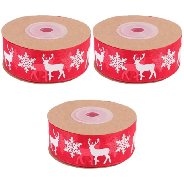 3 Rolls Party Decoration Craft Ribbon Christmas Tree Ribbons Decorations