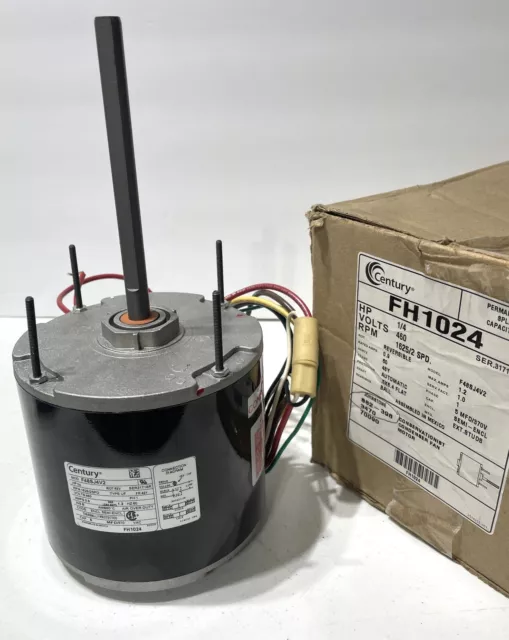 FH1024 Century Condenser Motor F48SJ4V2 1625 RPM 2-Speed 460V 1/4hp 1Phase 1.2A