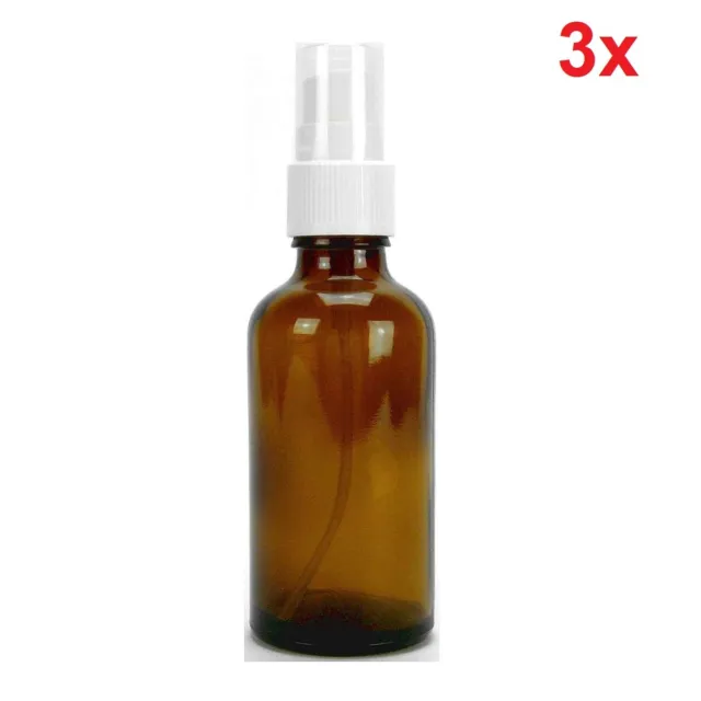 Sala Braunglasflasche DIN 18 Pumpzerstäuber Sprühflasche 3 x 50 ml