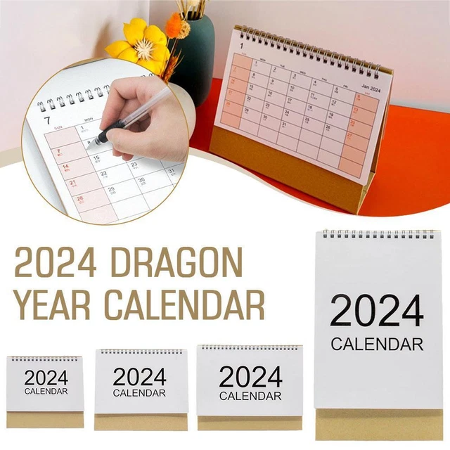 2024 KRAFT DESK Calendar Minimalist Desktop Tent 2024 Year Calendar