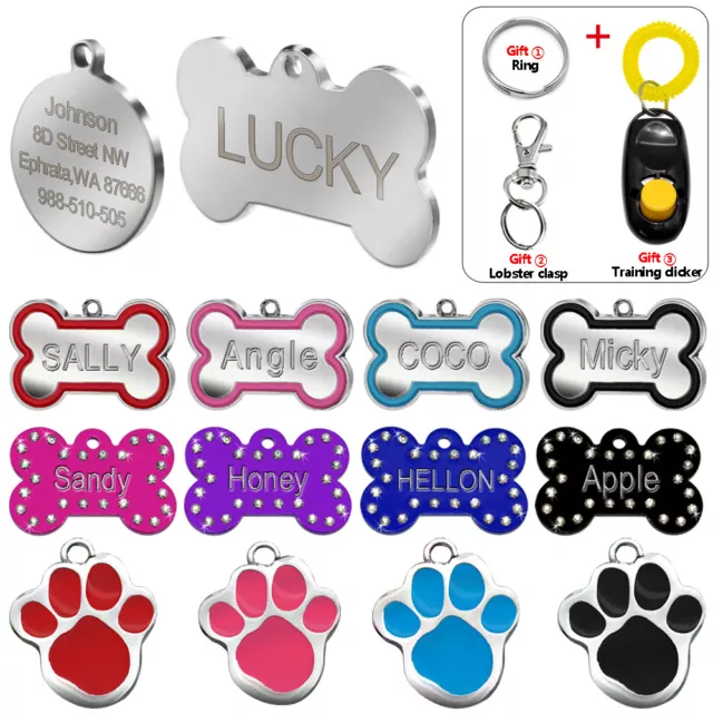 Etiquetas grabadas de mascota perro etiquetas personalizadas de identificación de gato etiquetas de nombre para mascotas personalizadas GRATIS S M L