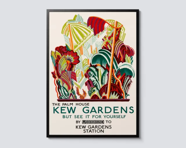 Kew Gardens Palm House Portrait Print, Vintage Illustration Wall Art, Floral