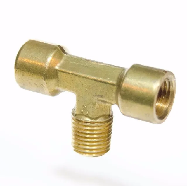 Branch Tee Brass Pipe T Fitting 1/4 Female to Male Npt Water Oil Gas Air 106-B