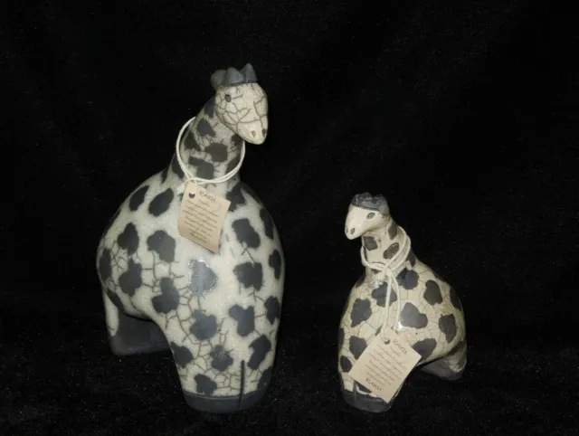 RAKU Crazy Clay Gerhard de Beer Giraffes South Africa Studio Pottery Hand Made 6