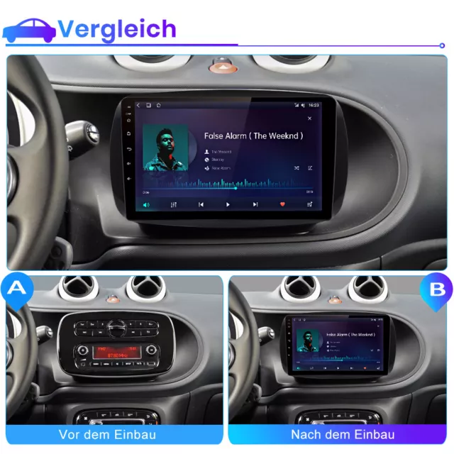 6+128G Carplay Für Mercedes Benz Smart Forfour Fortwo 453 Autoradio Android12 BT 2