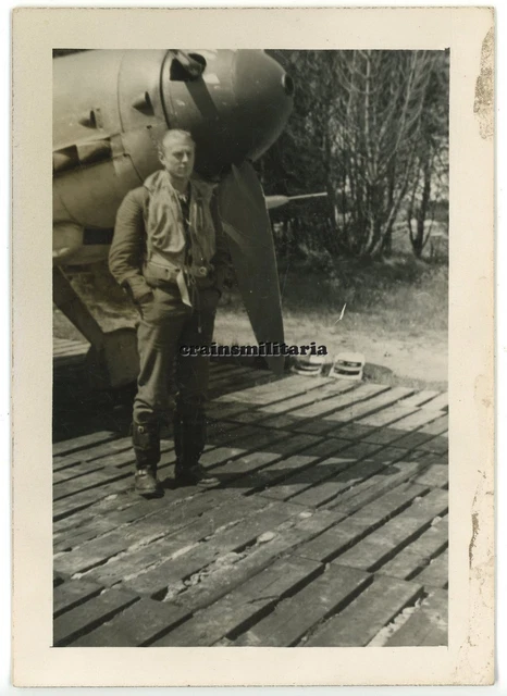ORIG. FOTO LUFTWAFFE Pilot Jagdflieger JG5 mit Messerschmitt Bf 109 ...