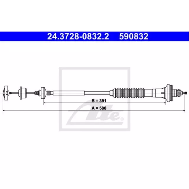 ATE Cable Embrague Del Apto para Peugeot 206Cc 2D 2A C 2E k Zapatillas De