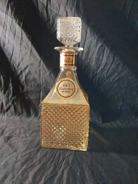 Vintage Square Old Forester Bond Bottle Amber Base Hobnail Type Pattern