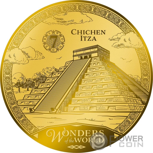 CHICHEN ITZA 7 Wonders Modern World Gold Coin 10$ Solomon Islands 2024