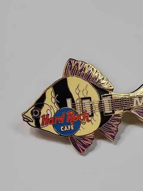 Maui Hawaii Hard Rock Cafe Guitar Trading Pin Yellow Fish w/ Black Stripes 3