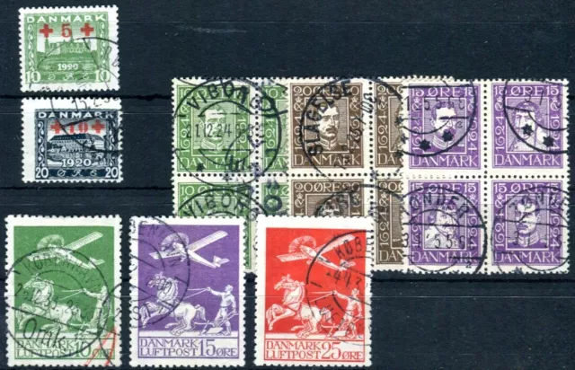 DÄNEMARK 1926 116-117, 131-142 VIERERBLOCKS 143-145 gestempelt gute WERTE (N0463