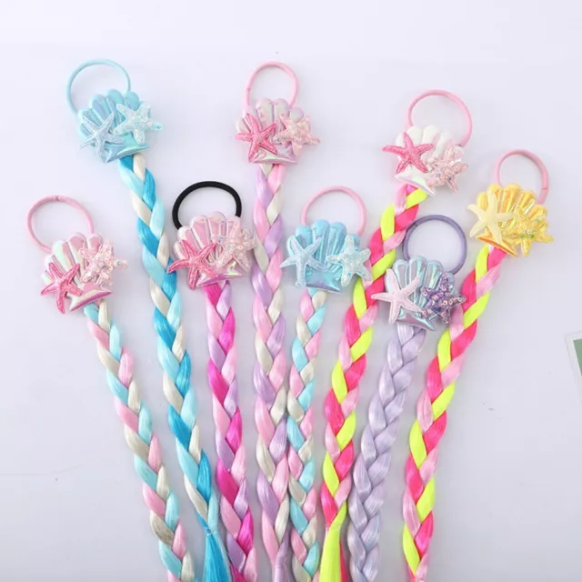 Sea Shell Cartoon Braid Headband Colorful Rainbow Hair Tie  Girls