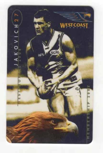 AFL WCE Membership Card 2004 Glen Jakovich