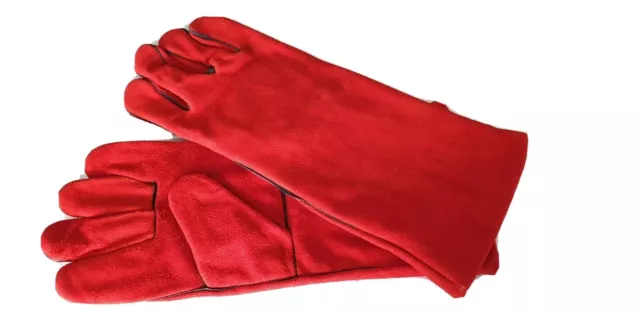 LR XL Long Welding Gloves Cowhide Leather High Temprature Welders protection