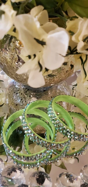 Ballroom Dance Jewelry Set of 3 Bracelets Peridot AB Light Green AB