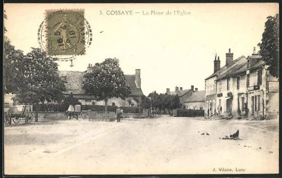 CPA Cossaye, La Place de l´Eglise 1918