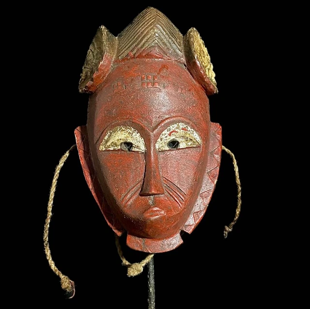 African Masks Antiques Tribal Face Vintage Carved Wood Hanging Guro Masks-8054