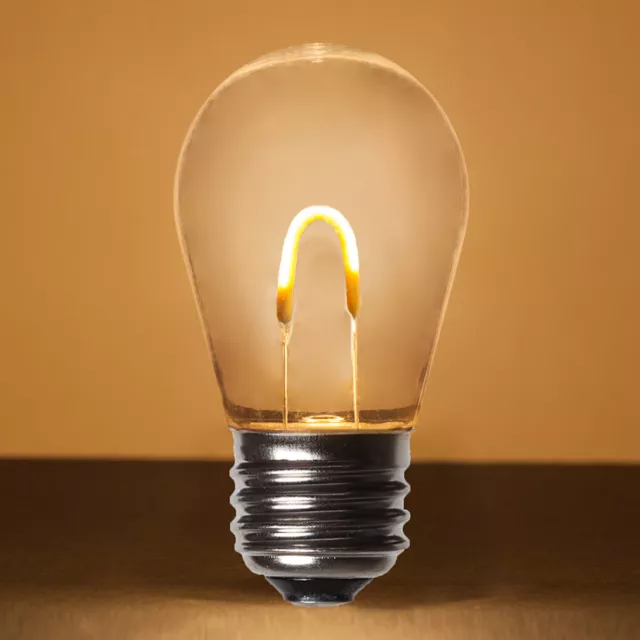 S14 LED Shatterproof Edison Filament Patio Light Bulbs E26, 5 Pack, Warm White