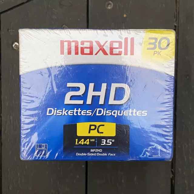 Paquete de 30 discos/disquetes Maxell 2HD PC 1,44 MB 3,5"" MF2HD doble cara/cara