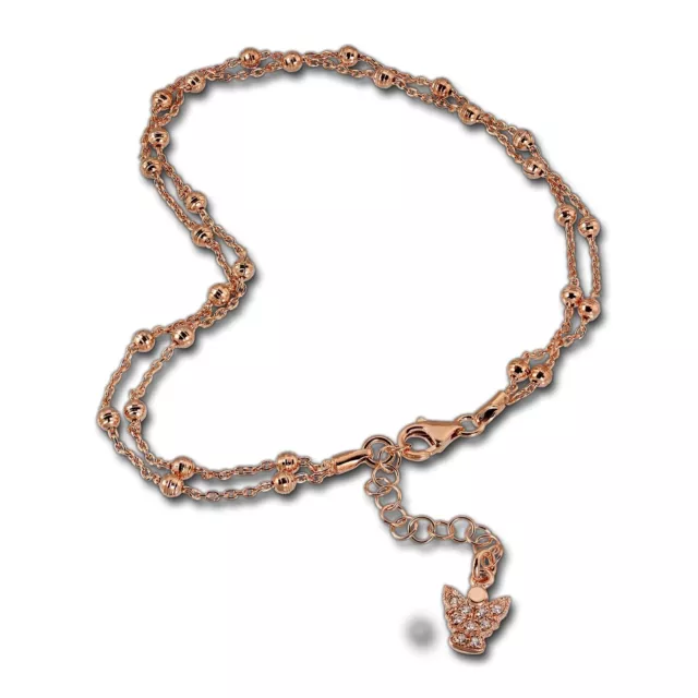 Silberdream Bracelet de Cheville or Rose Plaqué pour Femme Bijoux Ange 27cm