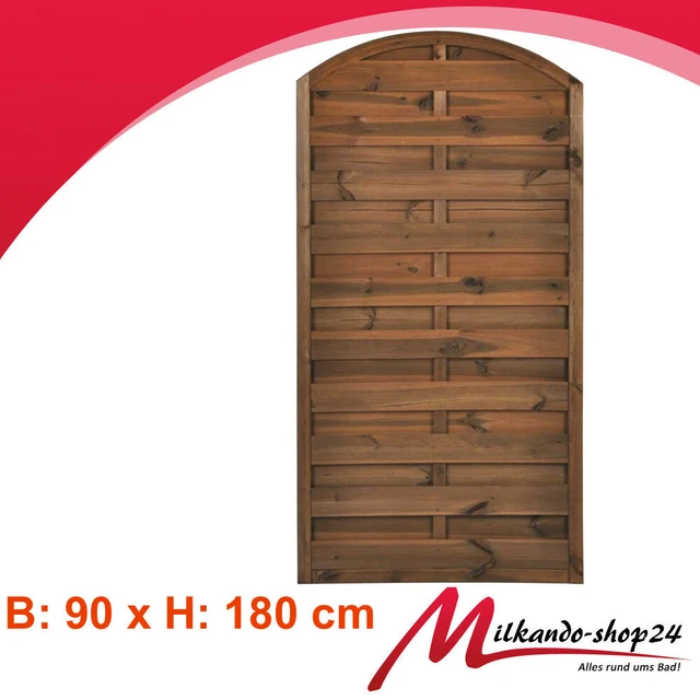 GARTENZAUN SICHTSCHUTZ ZAUN Palisade Lamellenzaun holz 90 x 180 cm m3.3